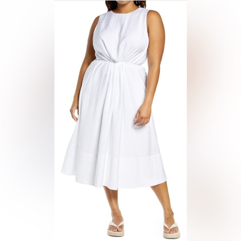 Vince Sleeveless White Midi Dress 3X NWT